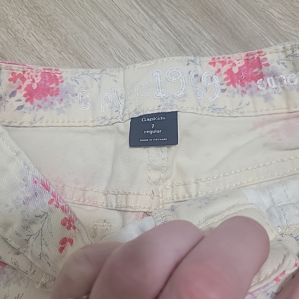 Gap Kids 1969 Super Skinny Floral Print Ripped KneesJeans Size 7 Regular - Picture 5 of 10